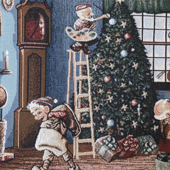 Vintage 1997 Christmas Coca Cola Table Runner Reclining Santa 72” Holiday Decor - Picture 4 of 8